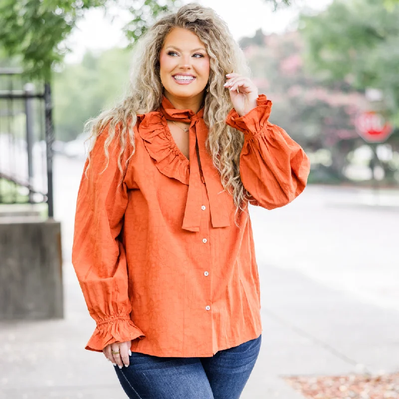 Weekend Offers That Delight Gotcha Blouse, Rust