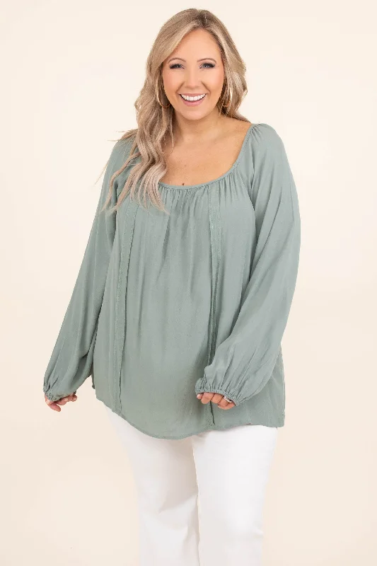 Weekend Savings Spectacular In My Head Blouse, Sage