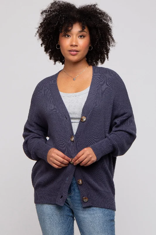 Weekend Discounts to Indulge In Navy Basic Ribbed Cardigan Sweater