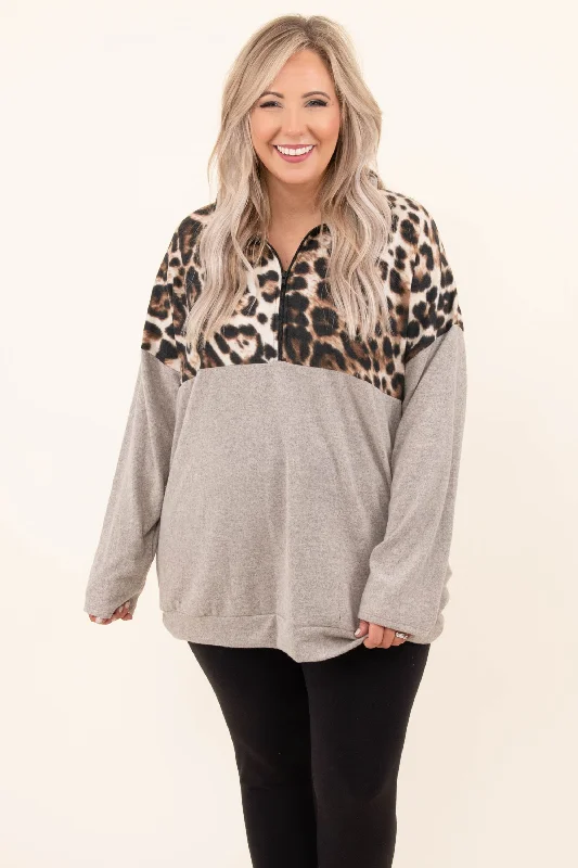 Extra Savings Chill For A Bit Pullover, Taupe