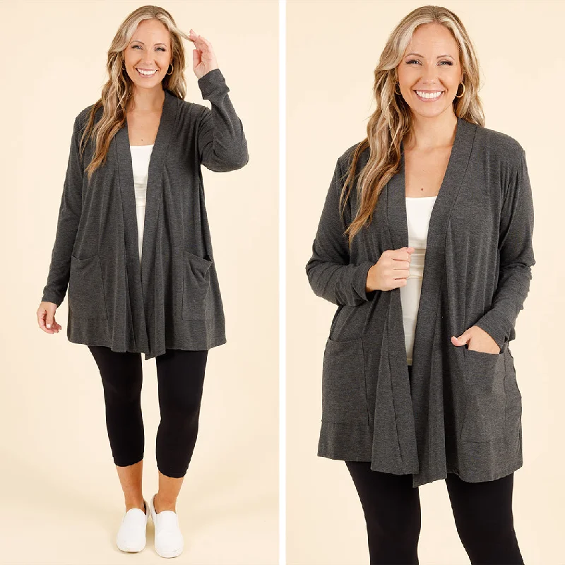 Flash Deal Kindness and Compassion Cardigan, Charcoal