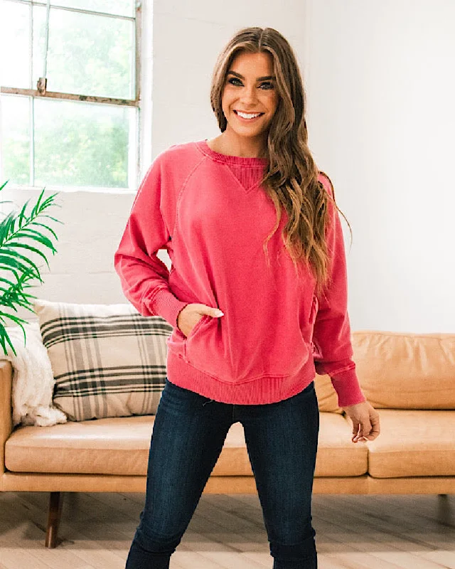 Huge Savings Girlfriend Crewneck Sweatshirt - Dark Red