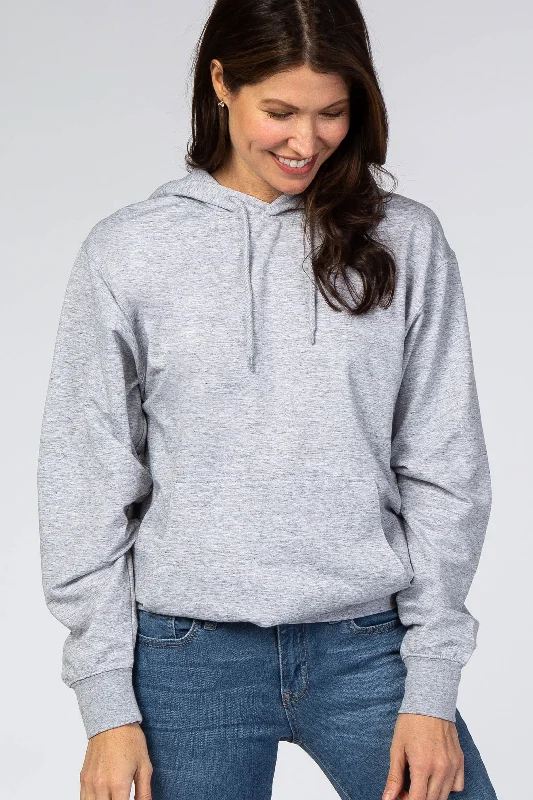 Weekend Bargains to Grab Heather Grey Basic Hooded Sweatshirt