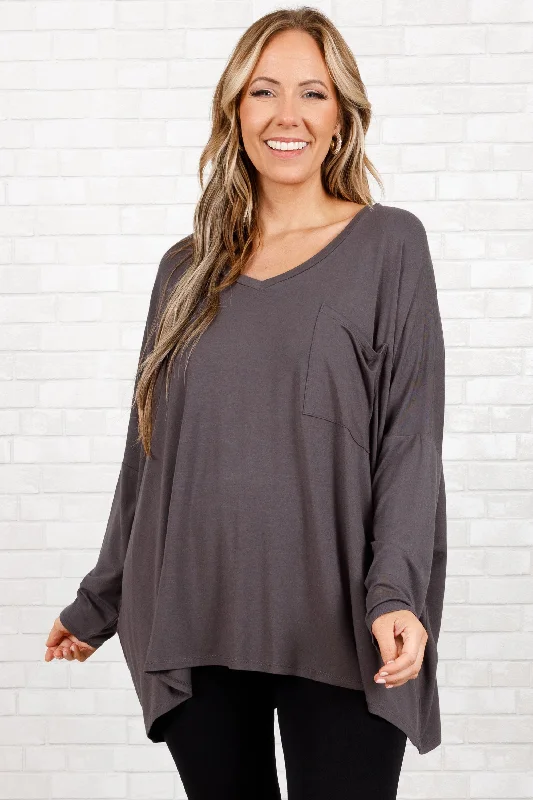 Weekend Deals That Thrill Call Me Today Top, Ash Grey