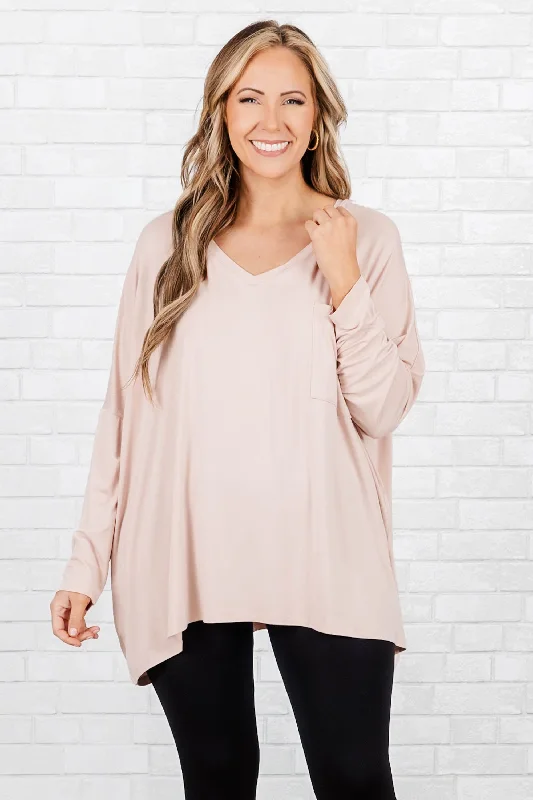 Midnight Madness Call Me Today Top, Dusty Blush