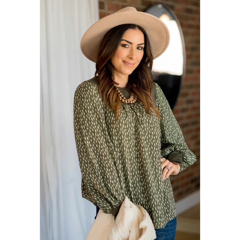 Huge Savings Brush Stroke Bib Blouse