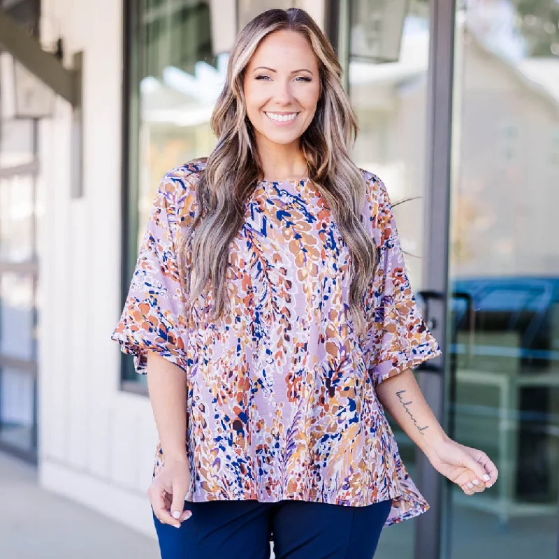 Weekend Deals to Make You Happy Walk On Your Own Top, Lavender Marigold