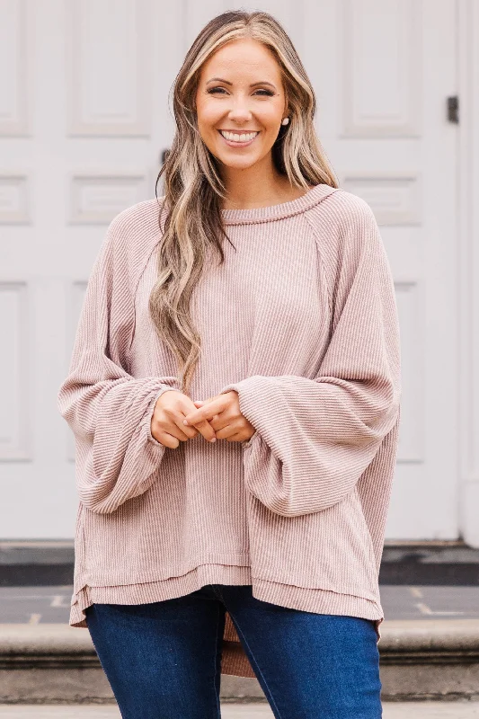Weekend Offers You Can't Ignore Skating On Thin Ice Top, Mauve