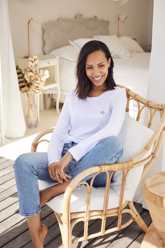 Weekend Specials to Snag Embroidered Signature Lotus Long Sleeve Tee