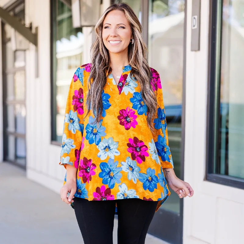 Weekend Discounts Worth Grabbing Bring Me Peace Top, Marigold