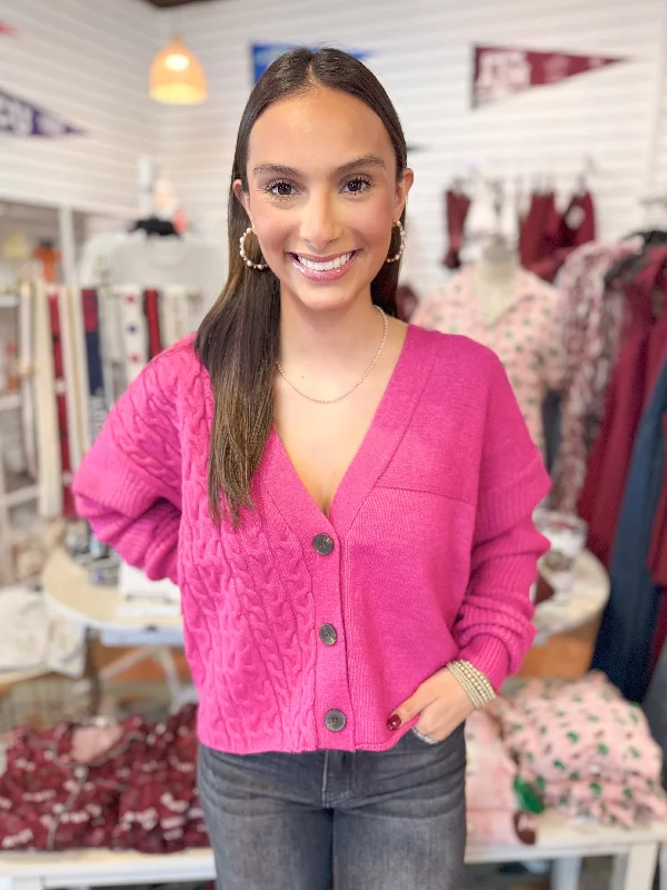 Weekend Offers That Excite The Slouchy Cardigan-Raspberry