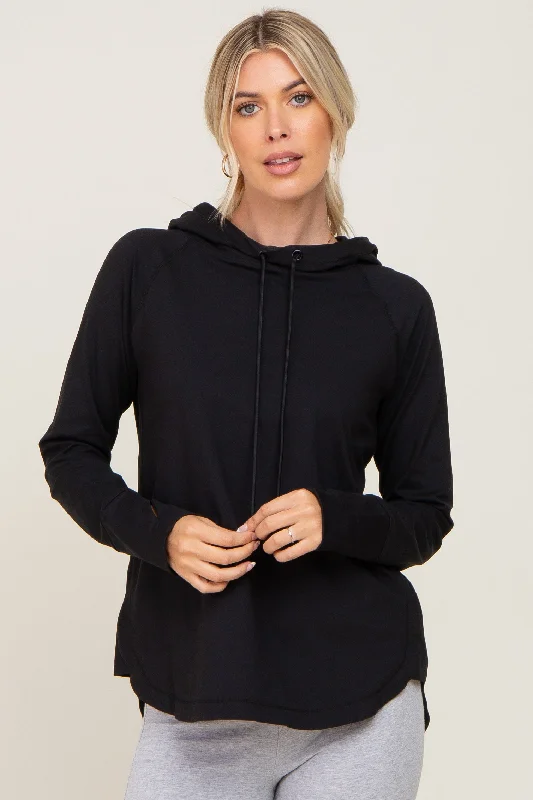 Best Choice Black Hooded Long Sleeve Active Top