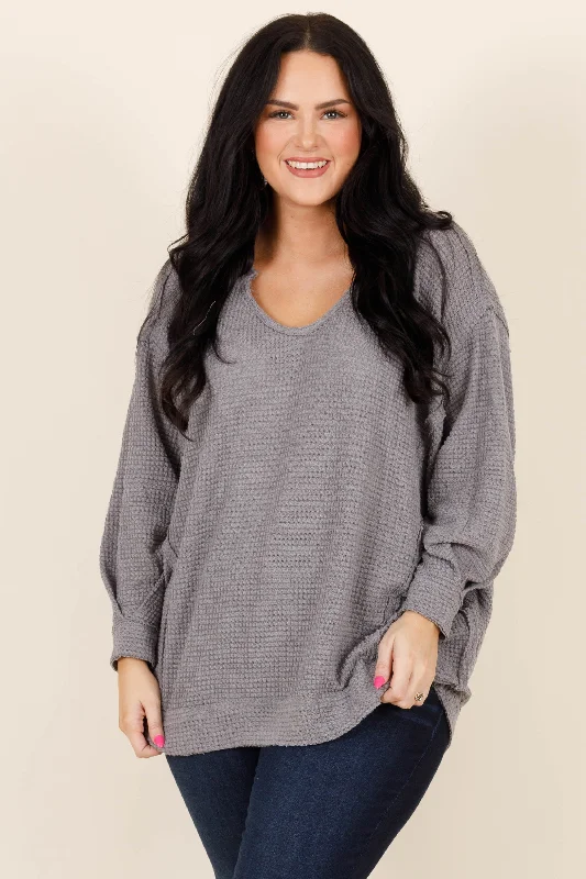 Clearance Sale Have Your Heart Again Top, Gray