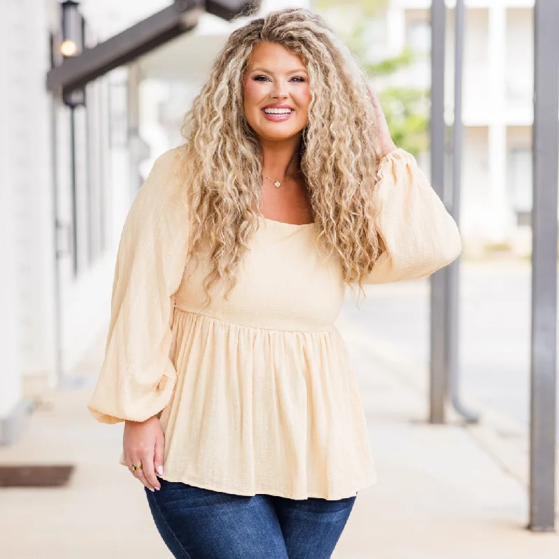 Take Action Lovin' On You Top, Beige