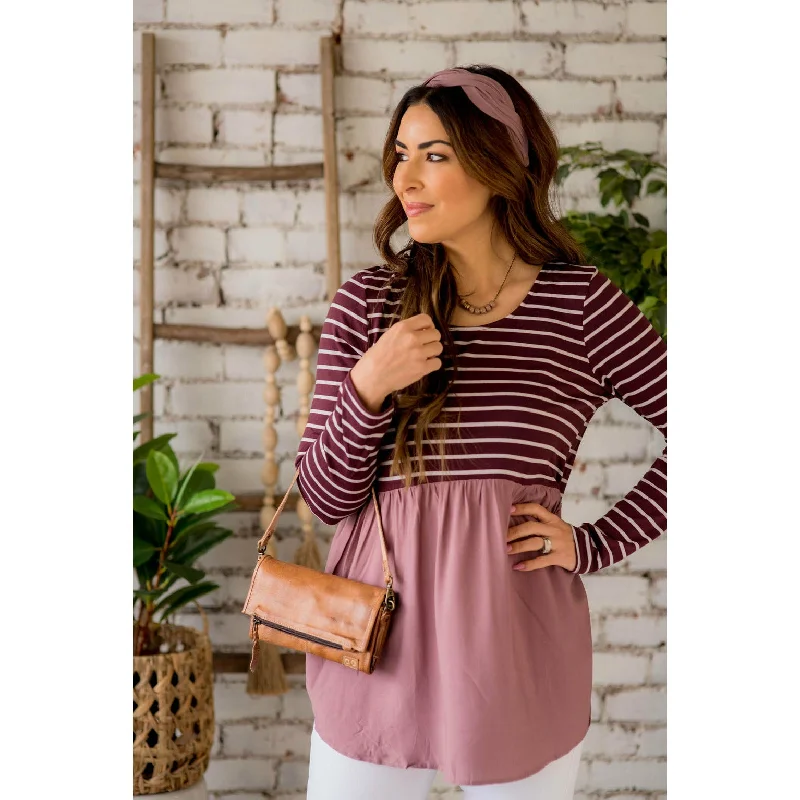 Super Deal Striped Top Peplum Blouse