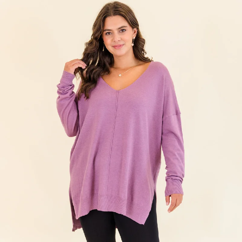 Weekend Discounts to Relish Miss Who I Was Sweater, Lilac Grey