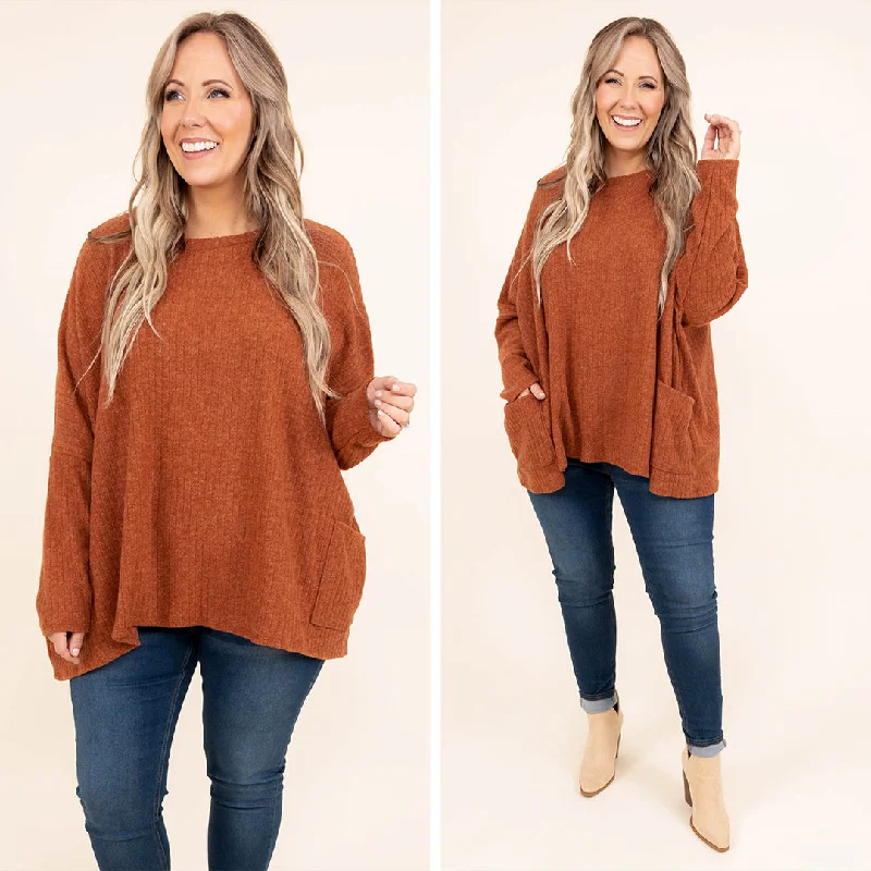 Weekend Discounts to Relish Following The Sun Top, Cinnamon