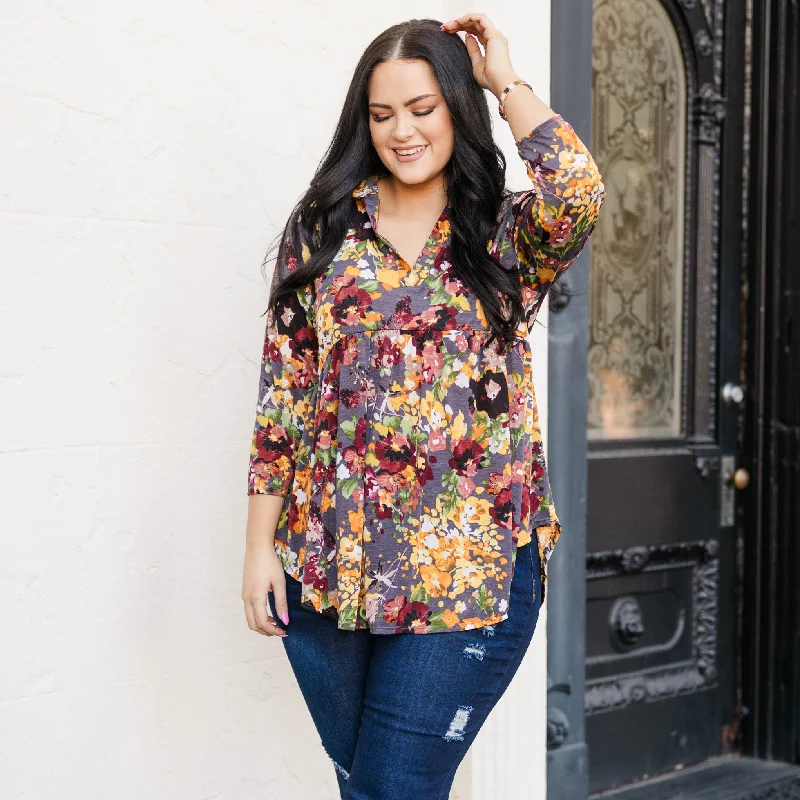 Weekend Shopping Bliss Loving Myself For You Top, Charcoal