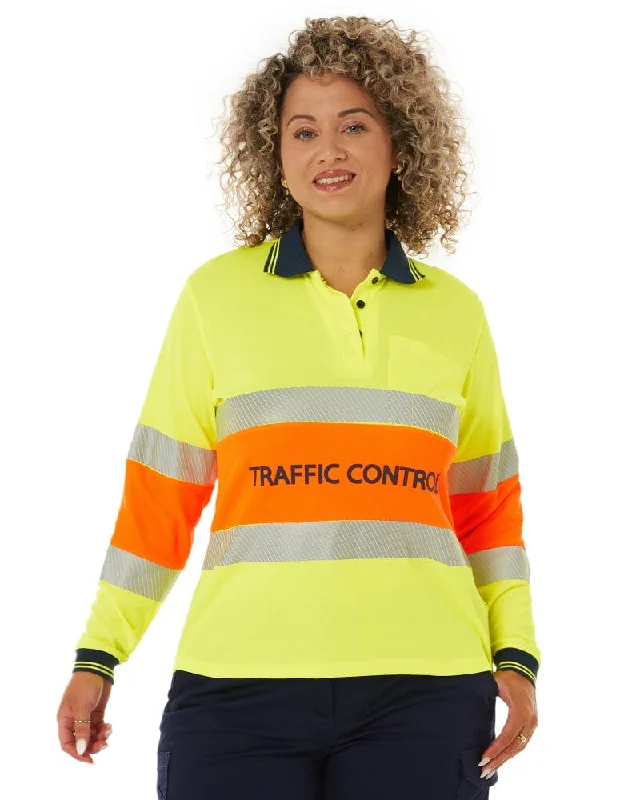 Weekend Specials to Grab Womens Traffic Control LS Taped Polo Shirt - Orange
