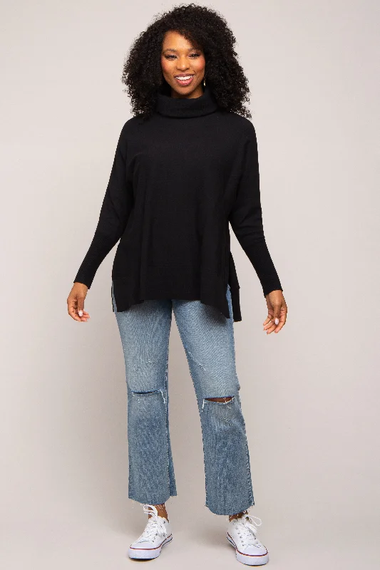 Big Deal Black Cowl Neck Dolman Sleeve Sweater