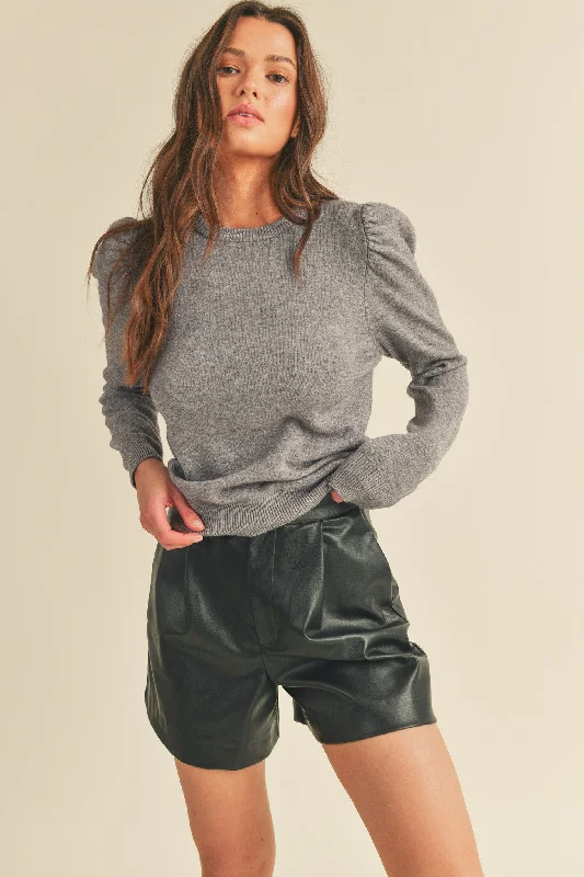 Today Only Grey Classic Crew Neckline Pullover