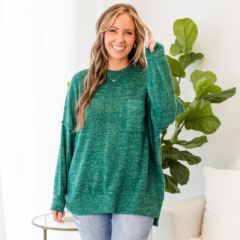 Year-End Sale Just Take A Break Sweater, Dark Green