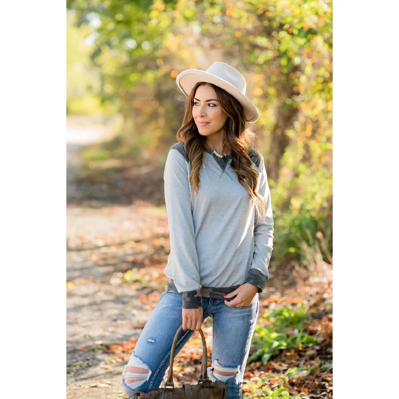 Weekend Specials to Grab Camo Accented Long Sleeve Tee