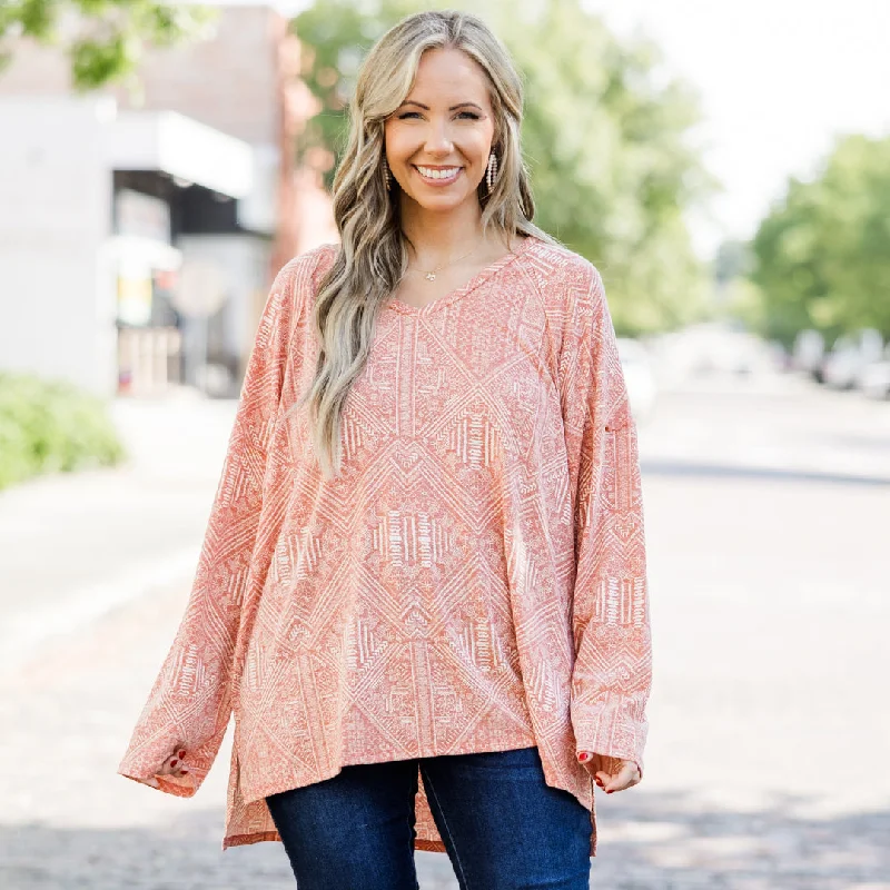 Pay Less Full Of Charm Top, Mauve