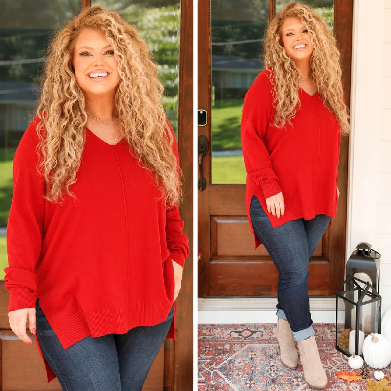 Take Advantage Miss Who I Was Sweater, Copper Red