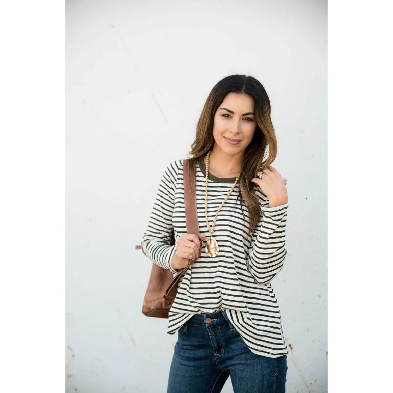 Don't Delay Striped Cotton Slub Tee