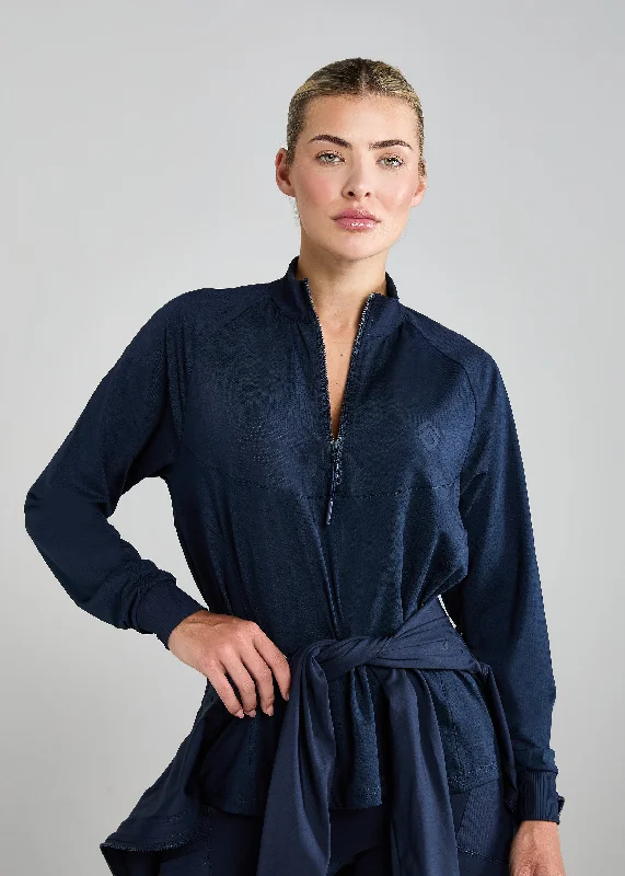 Weekend Offers That Shine Navy Long Sleeve Mesh Shirt