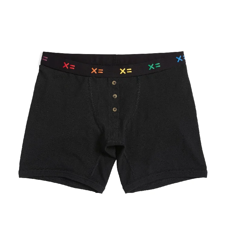 6" Fly Boxer Briefs - Black X= Rainbow