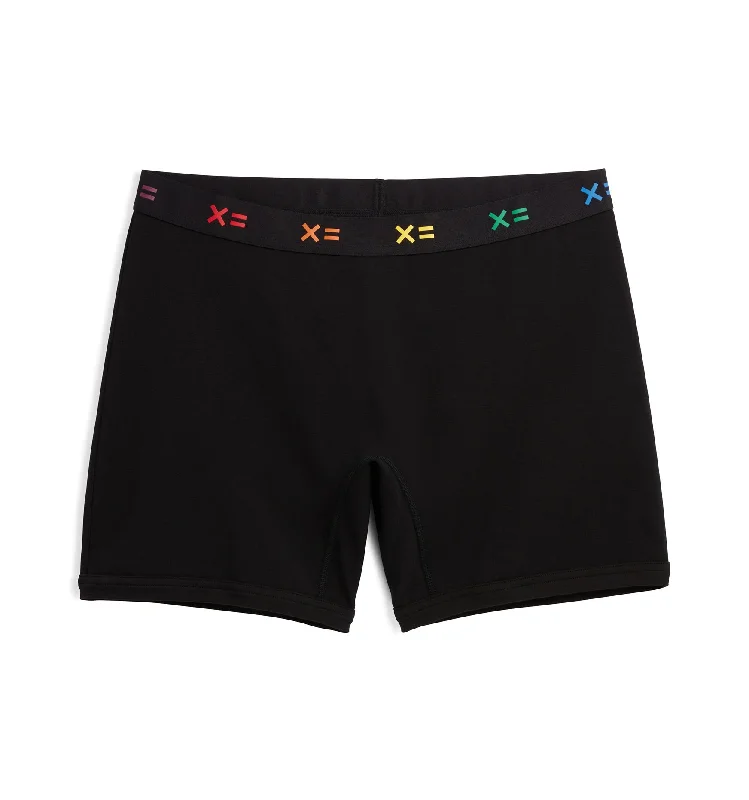 6" No Fly Boxer Briefs - Black X= Rainbow