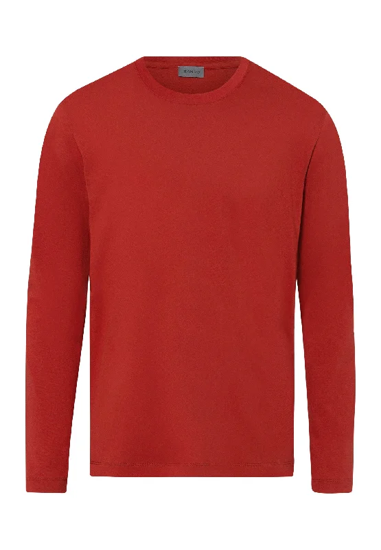Weekend Bargains to Grab Living Shirts Cotton Crew Neck Top | Red Ochre 75053-2422