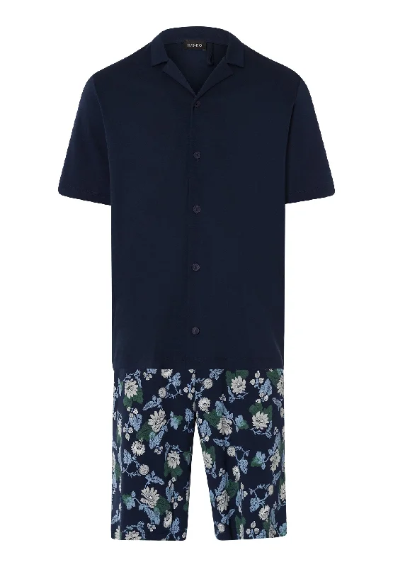 While Supplies Last Night And Day Button Front Cotton Pajama Set | Fine Lined Print 75137-1251