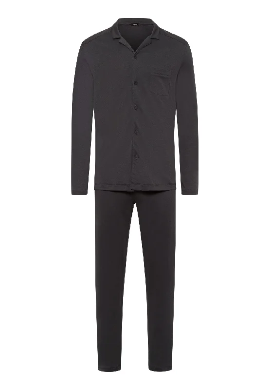 Special Offer Night And Day Button Front Cotton Pajama Set | Dark Shale 75587-2844