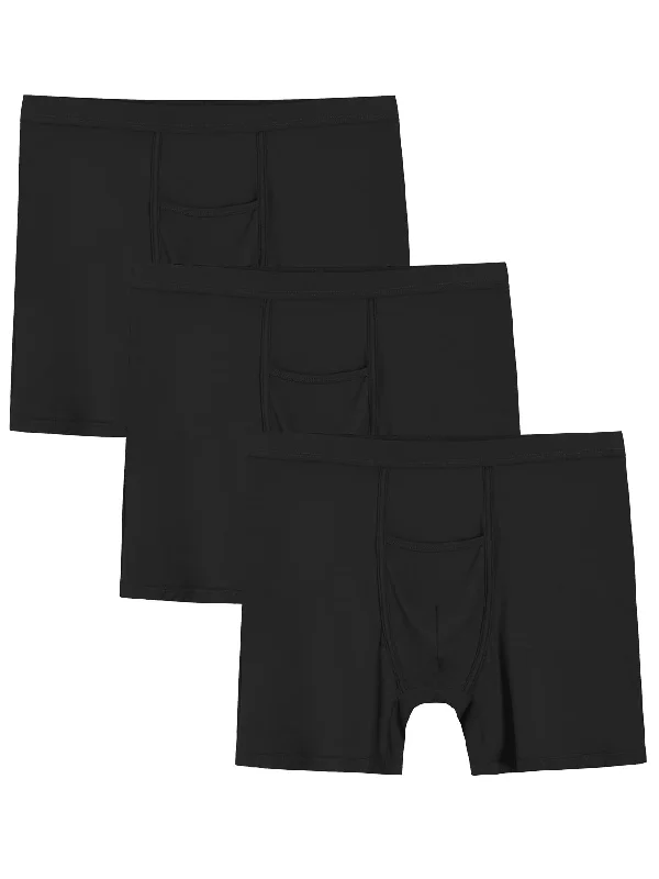 Weekend Discounts to Savor Men's Viscose Boxer Briefs Horizontal Fly Underwear Pack