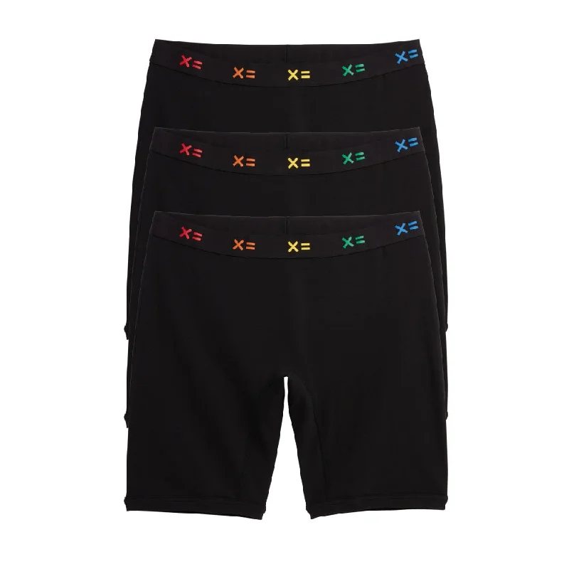 9" Boxer Briefs 3-Pack - Cotton Black X= Rainbow