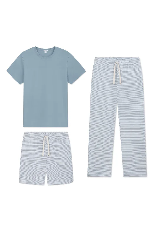 Value Deals Men's Pima Sleep Bundle in Anchor Blue