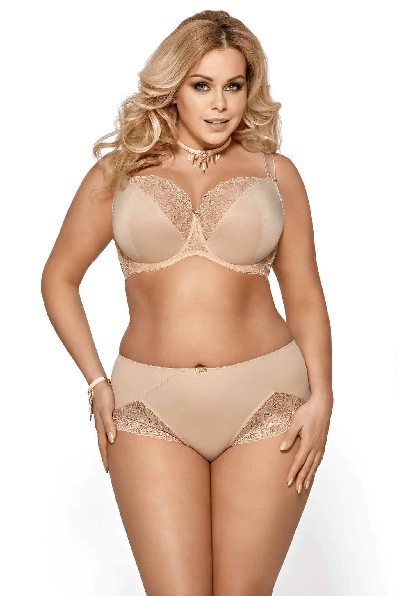 BEIGE UNLINED LACE BRA CASABLANCA UNDERWIRE SOFT