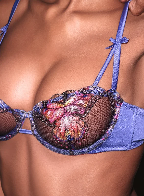 Butterfly Embroidery Balconette Bra