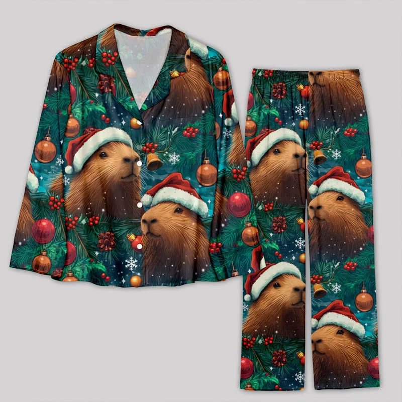 Super Deal Christmas Capybara Pajamas Set