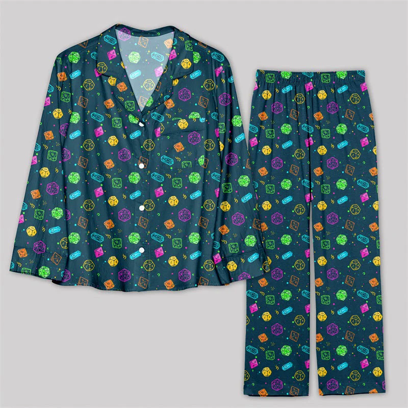 New Arrival Colorful DND Dice RPG Pajamas Set