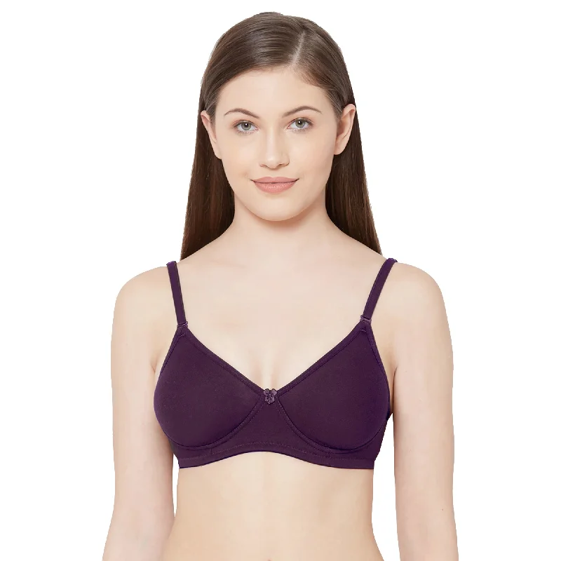 1030-Cotton Basics Plain Soft Padded T-Shirt Bra Wine