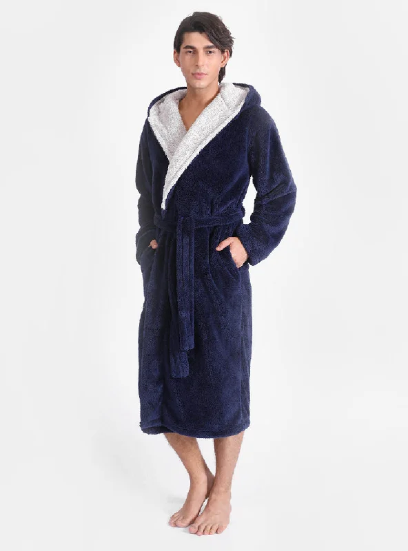 Instant Savings Flannel Soft Plush Long Bathrobe with Hooded