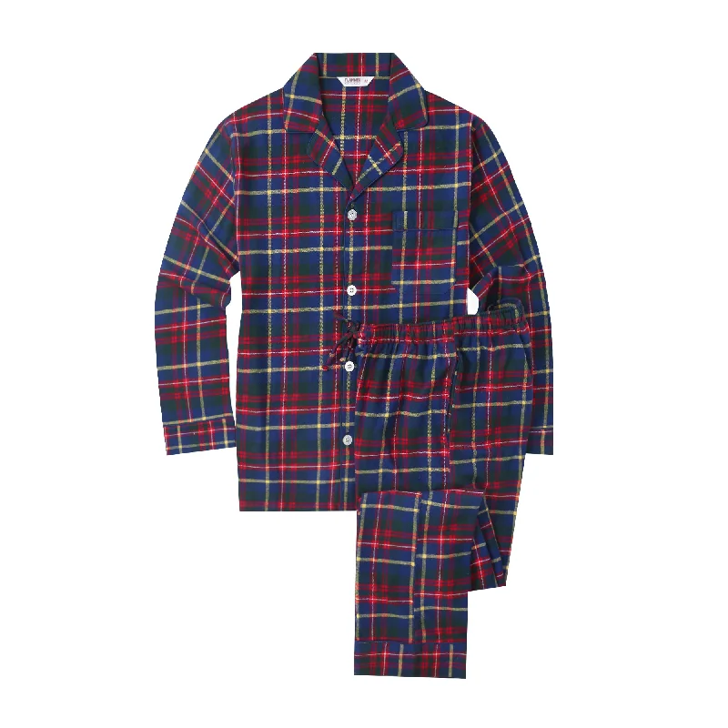 Weekend Specials to Love Flannel People Mens 100% Cotton Flannel Pajama Set with Pant Pockets & Drawstring - Plaid Blue-Green-Red Weekend Specials to Love Flannel People Mens 100% Cotton Flannel Pajama Set with Pant Pockets & Drawstring - Plaid Blue-Green-Red
