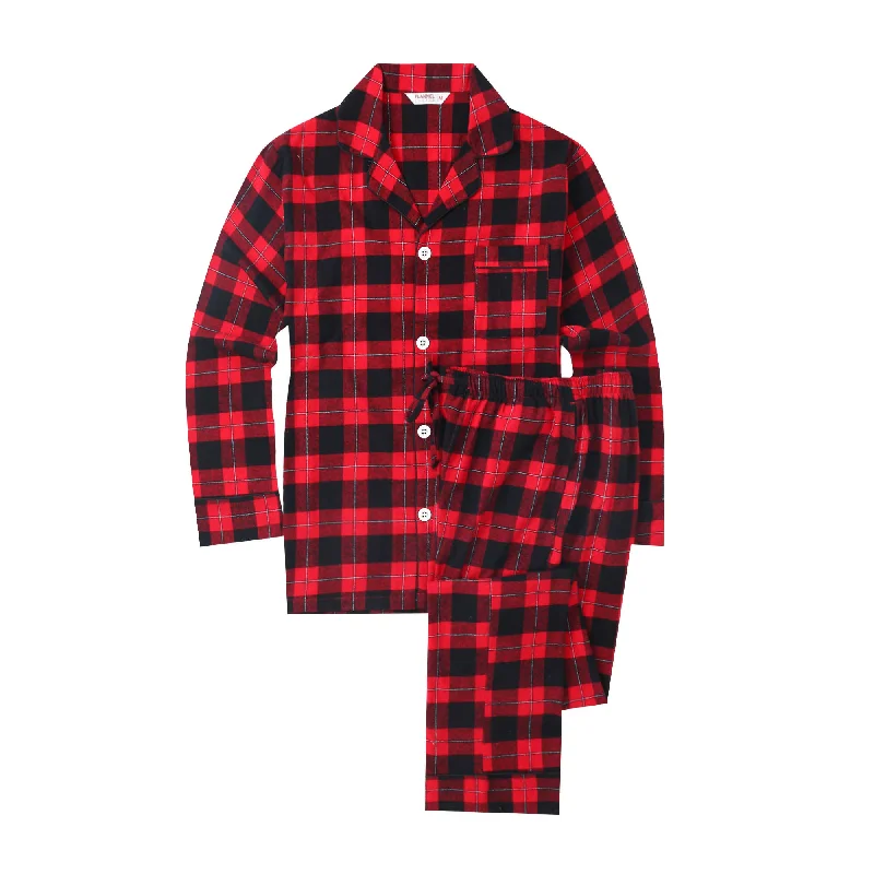 Weekend Savings Extravaganza Flannel People Mens 100% Cotton Flannel Pajama Set with Pant Pockets & Drawstring - Plaid Red-Black Weekend Savings Extravaganza Flannel People Mens 100% Cotton Flannel Pajama Set with Pant Pockets & Drawstring - Plaid Red-Black