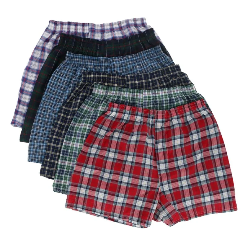 Weekend Bargains to Snag Fruit of the Loom Men's Tartan Boxers Assorted (6 Pack)
