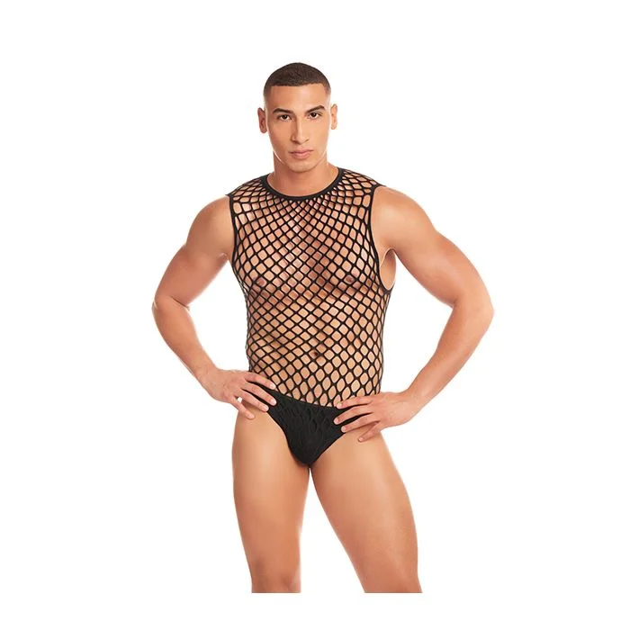 Full Effect Large Mesh Unitard 2 pc Set