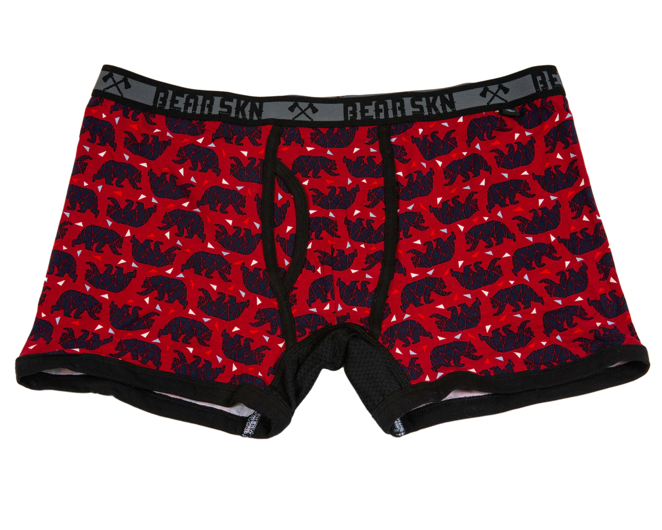 Geometric Bear Red Boxer Brief